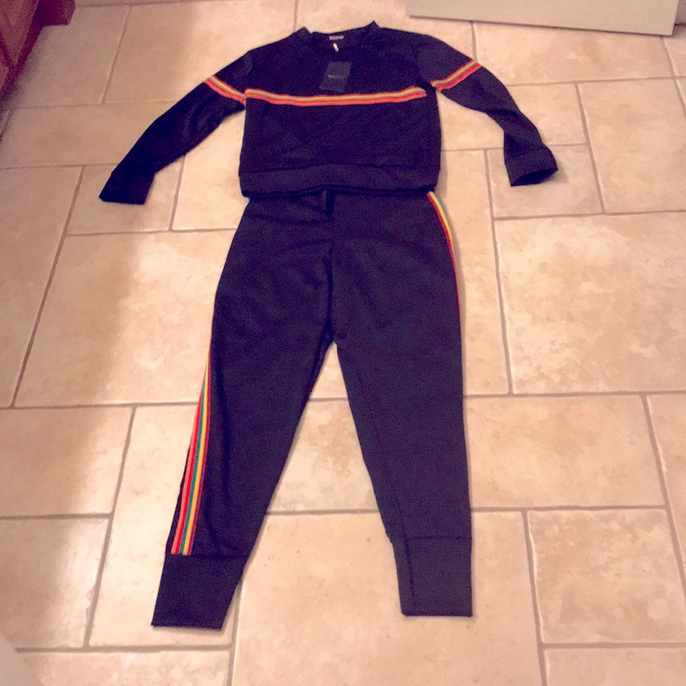 MissPap brand new rainbow stripe tracksuit